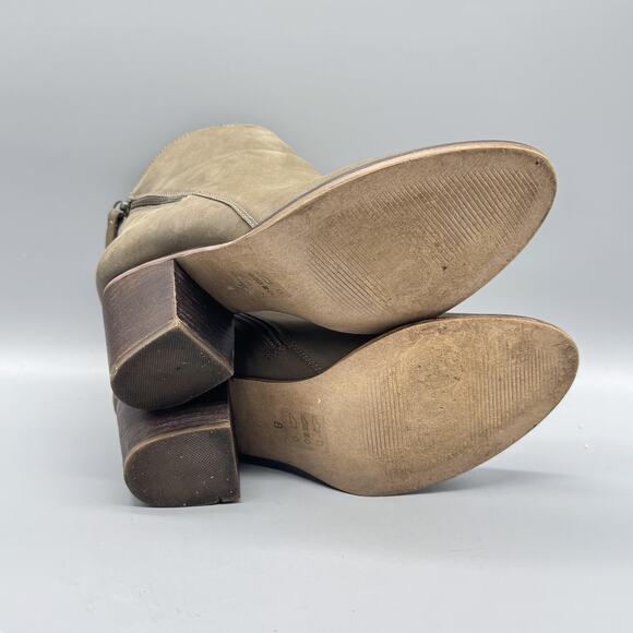 Blondo Boots Womens 8 Brown Waterproof Leather Ankle Side Zip Nivada Block Heel - Picture 7 of 10